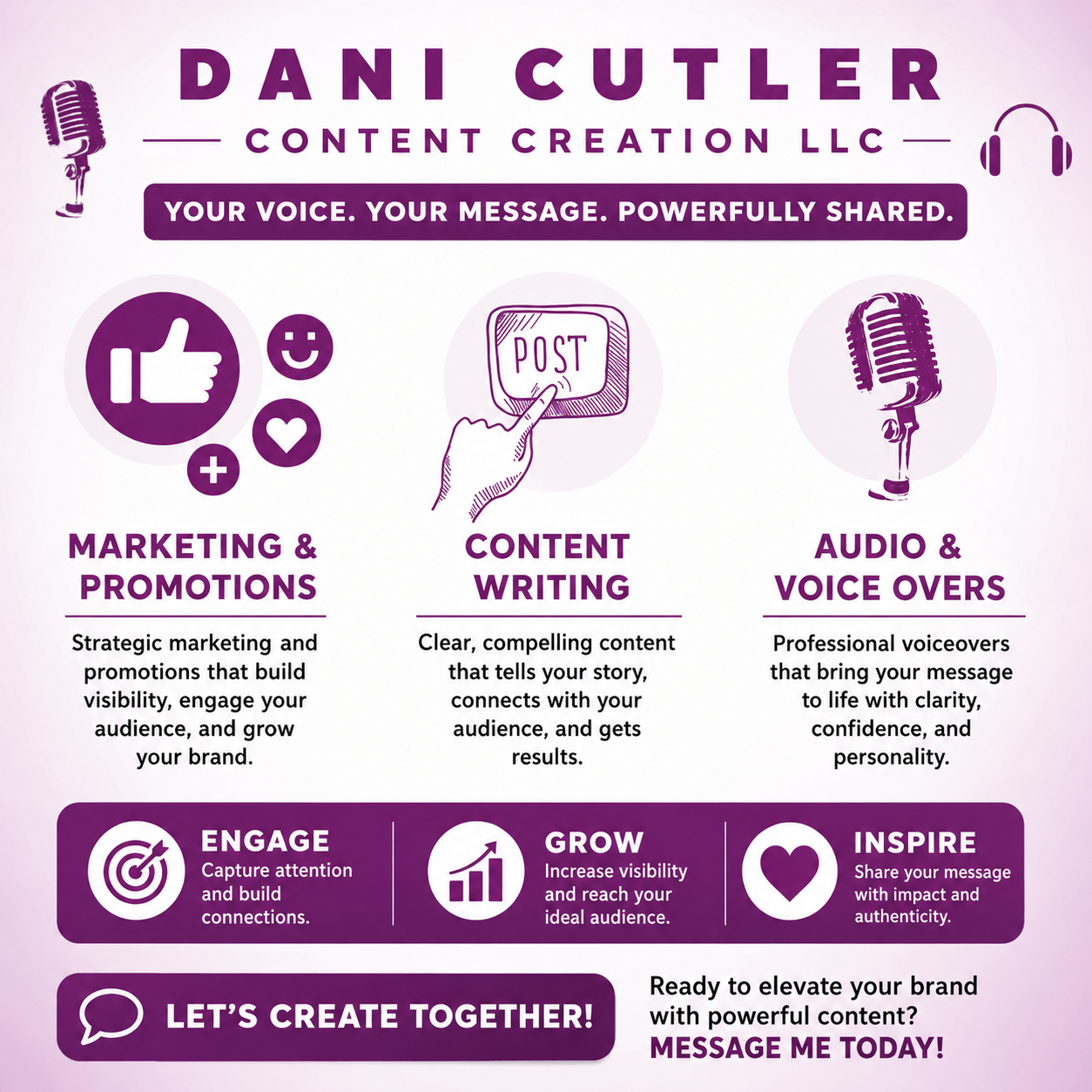 Dani Cutler Content Creation — Your voice. Your message. Powerfully shared.